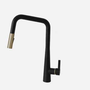 STYLISH Kitchen Sink Faucet Pull Down Dual Mode Lead Free Matte Black/Gold