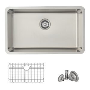 STYLISH 29 inch Single Bowl Undermount and Drop-in Stainless Steel Kitchen Sink