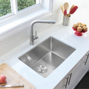 STYLISH 28 inch Single Bowl Undermount Stainless Steel Kitchen Sink