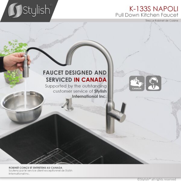 STYLISH Kitchen Sink Faucet Stainless Steel Brushed Finish - Image 5