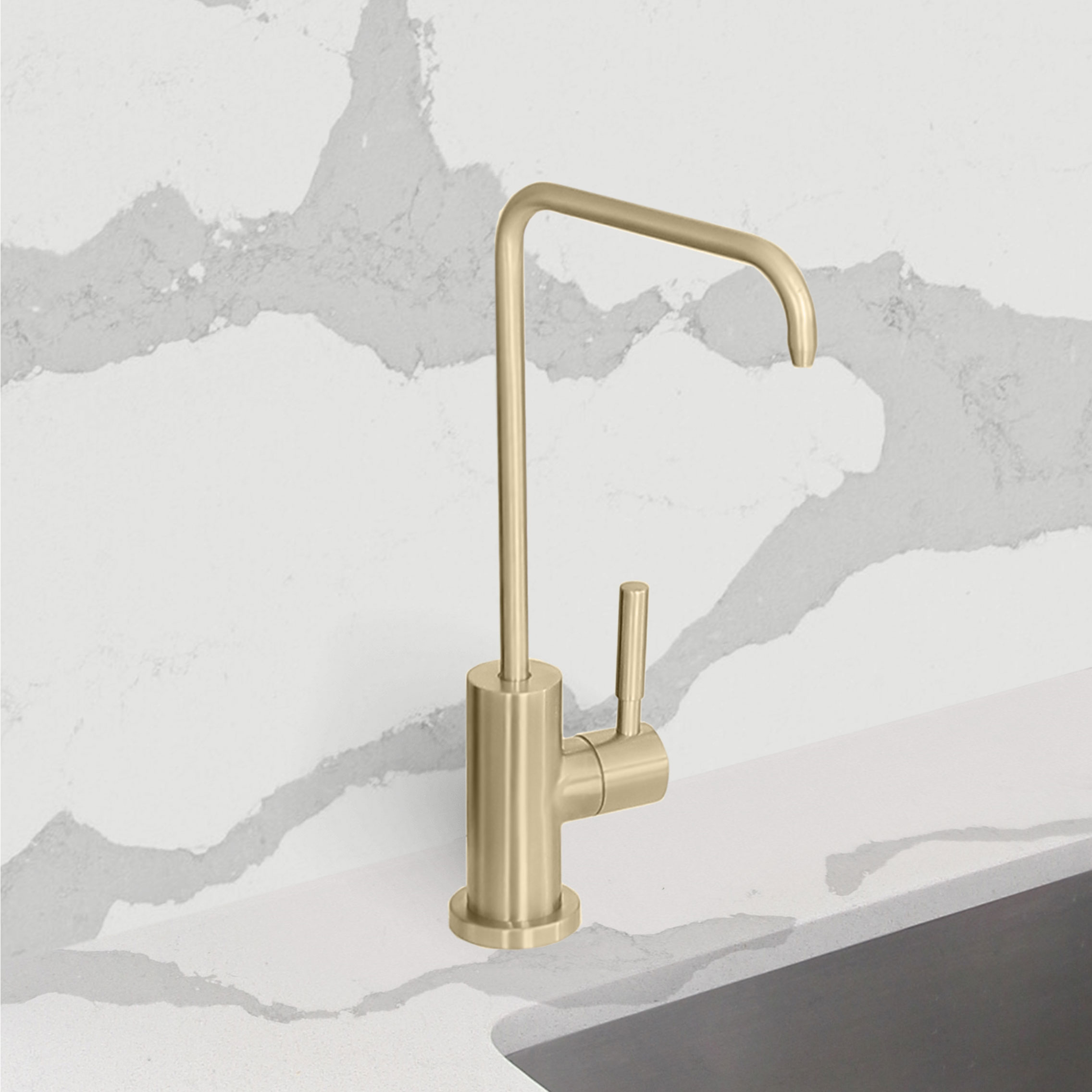 Single Handle Cold Water Tap - Stainless Steel Brushed Gold Finish by Stylish® K-147G